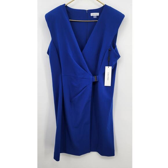 NEW‎ NWT Calvin Klein Kea Blue Sleeveless Event Dress Size 10 - Picture 1 of 6